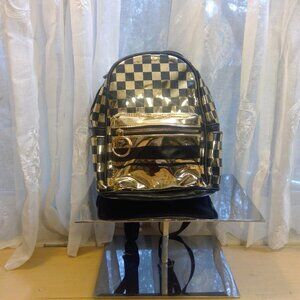 KARL LAGERFELD PARIS – METALLIC CHECKERBOARD BACKPACK
